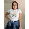 thumbnail image 2 of Smartprints Womens Graphic Tee - Unicorn Cute Face With Flowers - Regular Fit 100% Cotton, 2 of 4