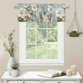 thumbnail image 2 of Kitchen Curtains Valances, White Flower Vintage Floral Leaves Short Rod Pocket Valances for Windows for Bedroom, Bathroom, 1 Panel, 54" W x 18" L, 2 of 6