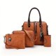 thumbnail image 1 of 4pcs/set Vintage PU Tote Bag, Luxury Top Handle Satchel, Women's Fashion Handbag, Shoulder Bag, Crossbody Bag & Clutch Purse Wallet, 1 of 5