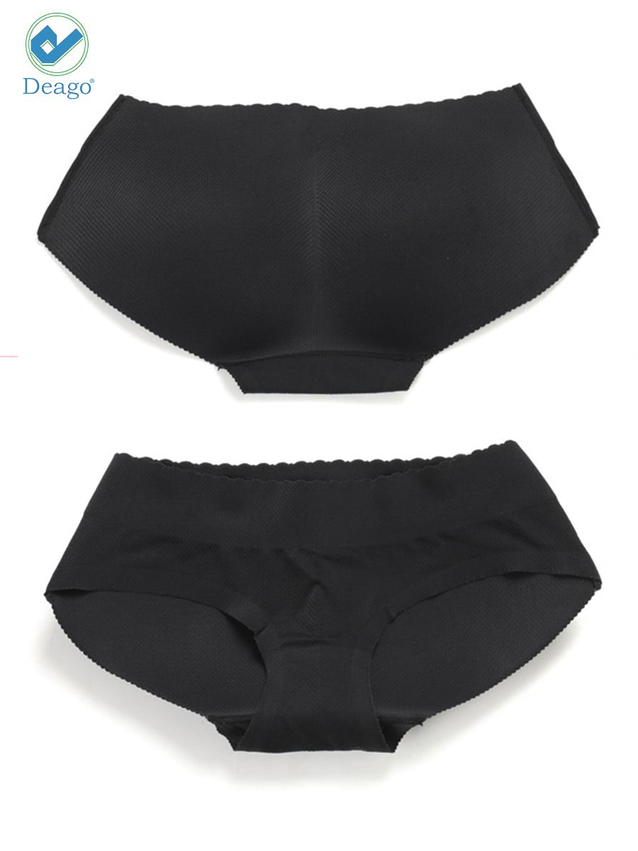 Deago Women's Sexy Padded Seamless Butt Lifter Briefs Hip Enhancer Body Shaper  Panties Underwear L size, Black 