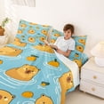 thumbnail image 3 of Erosebridal Swimming Capybara Kid Full Size Sheets, Summer Animal Bed Sheets, 4pcs, 3 of 5