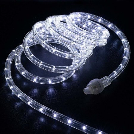 American Lighting Rope - West Ivory 10', 25', 60', 150' ft (10' feet) Cool White LED Rope Lights w/ 8 Mode Controller 2 Wire Accent Holiday Christmas Party Decoration Lighting | UL Certified