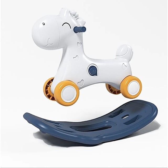 Juguete Caballo Mecedora 2 En 1 Montable Para Niños Sofdesk Caballo azul