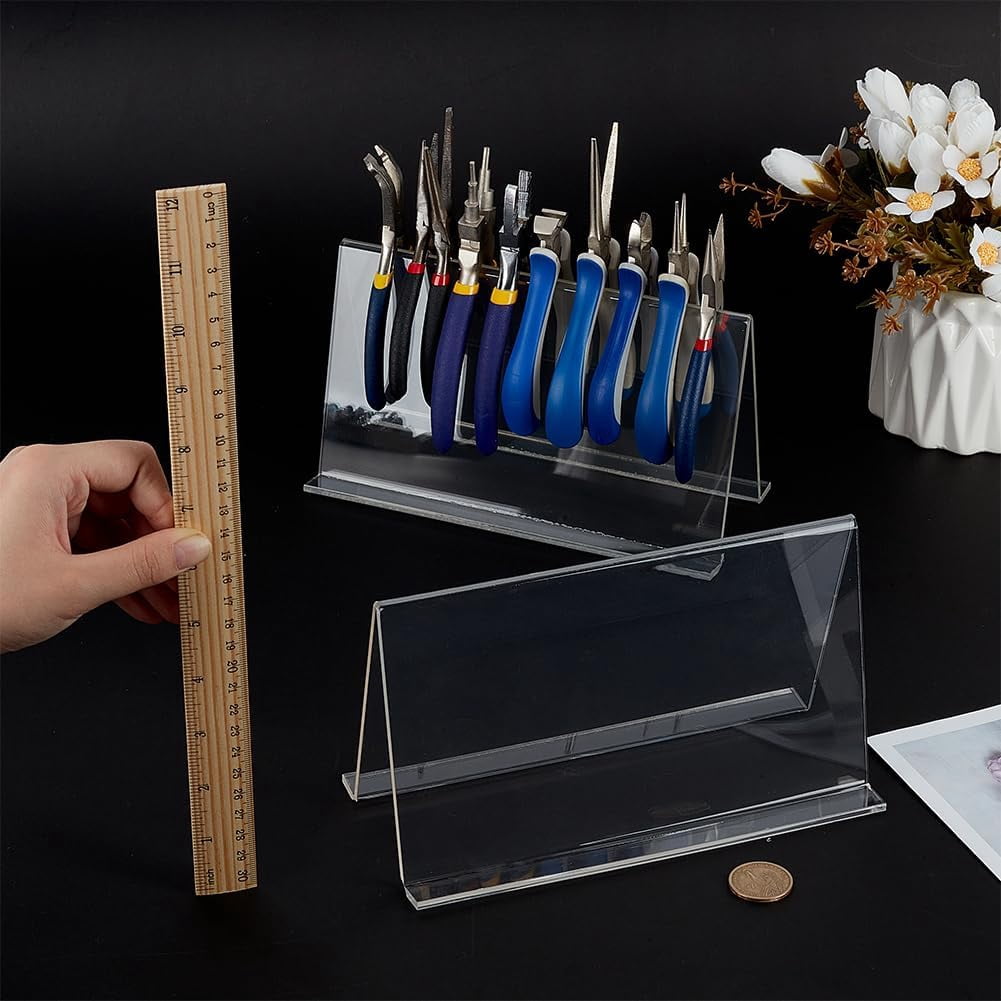 2 Pcs Acrylic Pliers Rack 3.9x8.3x4.7Inch Clear Acrylic Pliers Pliers Organizer Rack Holder Jewelry Tool Holder Pliers Organizer Stand for Storage Tongs Jewelry Clear DIY