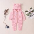 thumbnail image 3 of Ropa tejida para recién nacido de una pieza para primavera y otoño, mono con capucha para niña recién nacida, mono de una pieza, 3 of 8