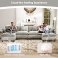 thumbnail image 4 of BedLuxury 146.5'' U shape Modular Sectional Sofa with Movable Ottomans, Modern Chenille Deep Seat Couches for Living Room, Apartment, Office, 4-Seat, Grey, 4 of 10