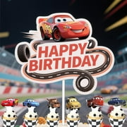 13 PCS Cars Birthday Party Supplies, Cake Decorations for Birthday Party Decorations Theme Birthday Party Supplies