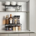 thumbnail image 2 of ROFAY Set of 2 Stackable Expandable Kitchen Cabinet Organizer Racks, Anti-Slip Feet, Black, 2 of 6