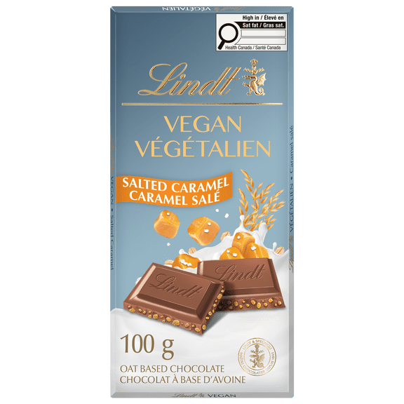 Chocolat végétalien au caramel salé Lindt&nbsp;– Barre (100&nbsp;g)