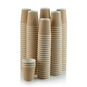 NYHI 150 10 oz Ripple Kraft Paper Cups Brown Hot Cold Cups 3 Layer Rippled Small Insulated Disposable Coffee Cups for Cappuccino Hot Cocoa or Iced Drinks