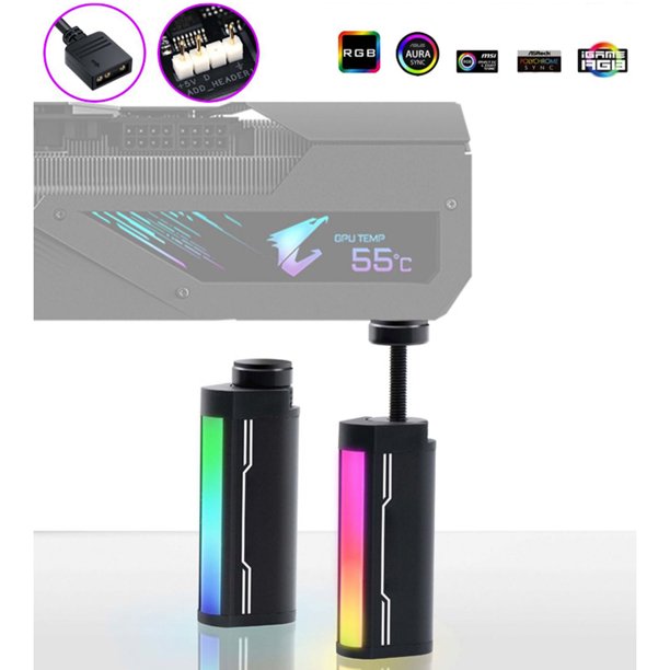 5V 3PIN ARGB Aura Sync LED Soporte de tarjeta gráfica giratoria para caja ATX / M-ATX / ITX