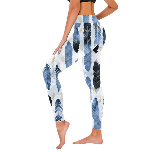 Gibobby Leggings afelpados de invierno para mujer Leggings estampados de moda para mujer Leggings de entrenamiento Pantalones para correr(Azul,XG)