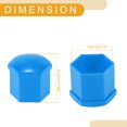 thumbnail image 4 of Unique Bargains 20 Pcs Vis de Roue Crantée Boulon Écrou Jantes Vis de Pneu Capuchon Anti-Poussière Protection Écrou Plastique Bleu 19mm, 4 of 7