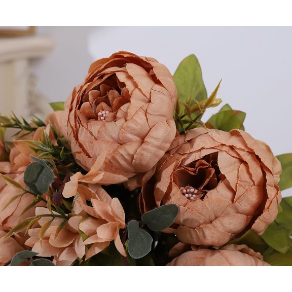 Artificial Silk Peony Bouquet – Faux Flowers for Wedding Centerpieces, Home Decor, Table Arrangements & DIY Floral Vases