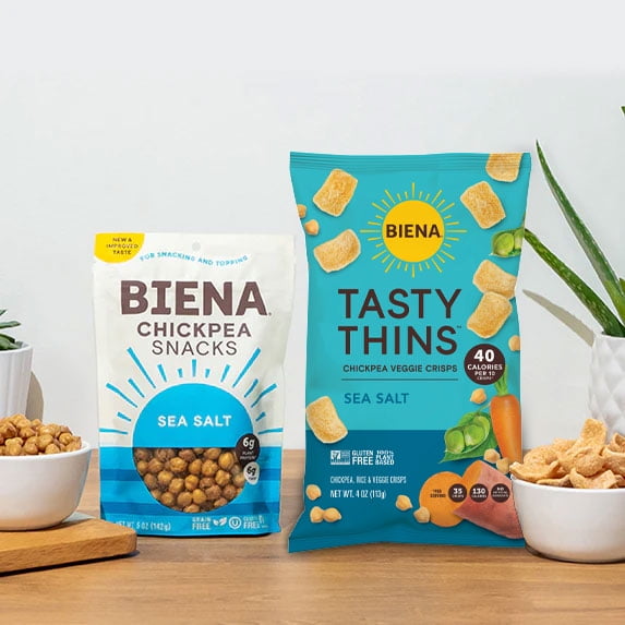 (2 pack) Biena Tasty Thins Snack Crisps, Himalayan Pink Salt Flavor, 4oz