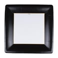 thumbnail image 4 of Entertaining with Caspari Grosgrain Border Square Dinner Plates, Black, 8-Pack, 4 of 4