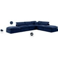 thumbnail image 2 of Meridian Furniture Indulge 134.5" Velvet U-Shaped Modular Sectional in Navy, 2 of 9