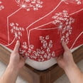 thumbnail image 3 of Full Size Fitted Sheet Set - Spring Flowers 3 Piece Bedding Sets 16" Deep Pocket Fitted Sheet with 2 Pillowcases, Retro Country Dandelion Floral Red Brushed Microfiber Hotel Luxury Bed Sheets, 3 of 9