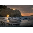 thumbnail image 2 of Sederquist, Betty 14x11 White Modern Wood Framed Museum Art Print Titled - Usa-California Sunsets gleams through this hole in the rock along the Big Sur coast, 2 of 4