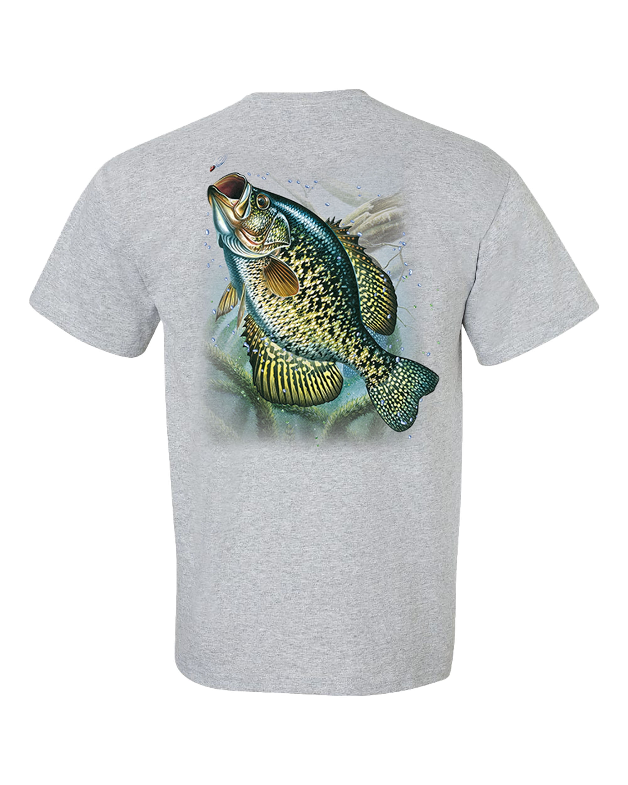 Fishing Action Crappie Adult Short Sleeve Tee Shirt Sports Gray - Bild 7 von 14