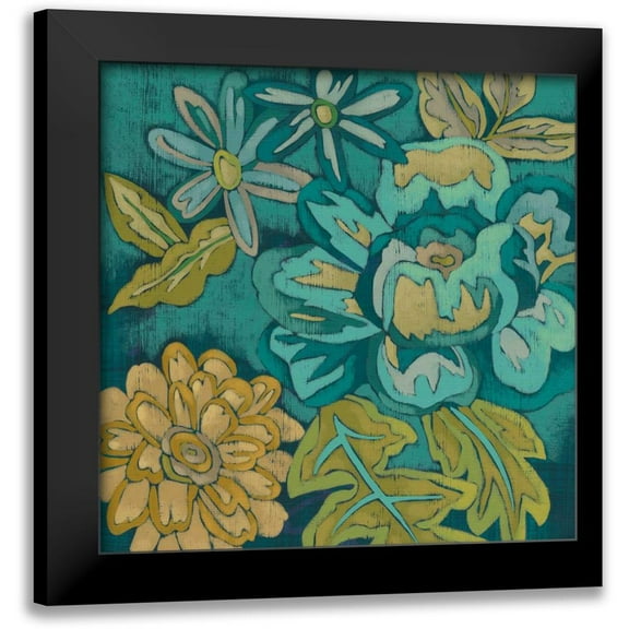 Zarris, Chariklia 12x12 Black Modern Framed Museum Art Print Titled - Trousseau Chintz IV