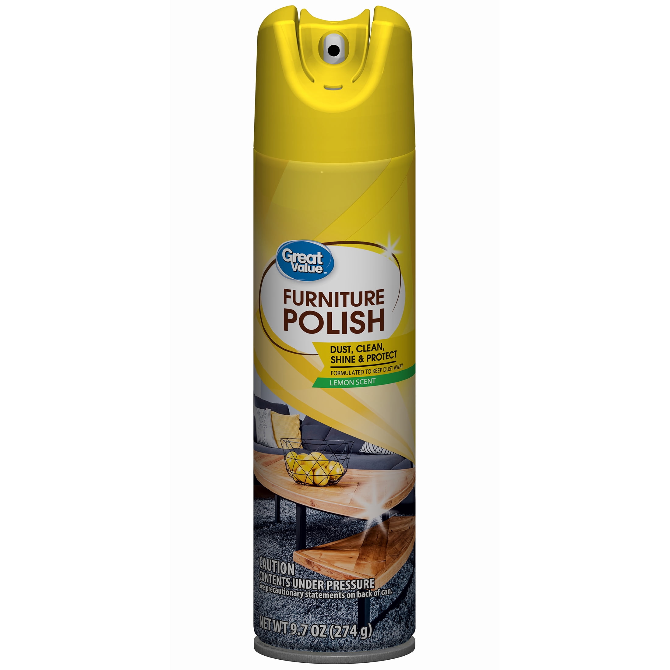 (6 pack) Great Value Furniture Polish, Lemon Scent, 9.7 oz