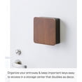 thumbnail image 6 of Yamazaki Home Rin Square Magnetic Key Cabinet - Wood Accented Keychain Organizer - Steel + Wood, 6 of 7