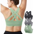 thumbnail image 6 of Support Sports Bras for Women: Padded Adjustable Crossback Full Coverage Bralette for Gym Dance - for C-DDD Large Bust, 6 of 11
