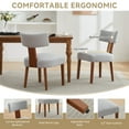 thumbnail image 5 of Set of 2 Linen Fabric Modern Armless Dining Chairs with Curved backrest and Solid Wooden Legs for Dining Room Living Room (Gray), 5 of 11