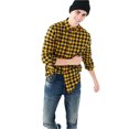 thumbnail image 1 of Aeropostale - Camisa de franela para hombre, color amarillo, mediano Aeropostale Botones al frente, 1 of 1