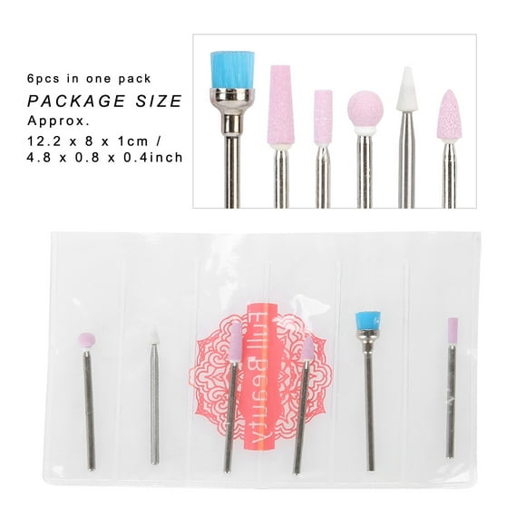Paquete De 6 Piezas Kit De Brocas Para Arte De Uñas De Acero Inoxidable Accesorios Para Taladro De Uñas Herramienta De Manicura JG # 9 Puntas De Cortador De Uñas Profesional