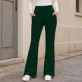 thumbnail image 4 of Yerovir Womens Fleece Lined Pants Thermal Straight Leg Yoga Pant High Waisted Stretchy Lounge Trousers for Work or Casual(Green,Medium), 4 of 9