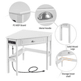 thumbnail image 6 of Renwick Modern Corner Computer Desk with Power Outlet and Drawer, White, 6 of 10