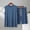 Dark Blue, variant on Men Outfits Mens T Shirt and Mens Pants Casual Sleeveless Crew Neck Summer Regular Fit Oversized Jogging Track Suit L-XXXXXL
