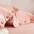 thumbnail image 4 of Hiroekza Soft Cotton Linen Style Pillowcases - Breathable, Skin-friendly, Solid, Button Closure, Multiple Colors Pink, 4 of 5