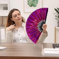 thumbnail image 3 of BAOQIN Boots on The Ground Fan, New Large Holographic Folding Hand Fan Line Dance Popping Fan,Boots on The Ground Hand Fan,Folding Hand Classic Style Fan Bamboo Hand Held （I）, 3 of 9