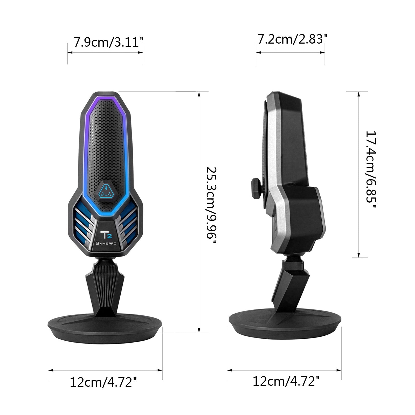 Zeiwohndc Microphone with Bracket Stand for Birthday Recording Streaming Conference
