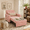 Pink, variant on Aiho 3-in-1 Adjustable Sofa Bed, Linen Folding Lounge Chair-Gray