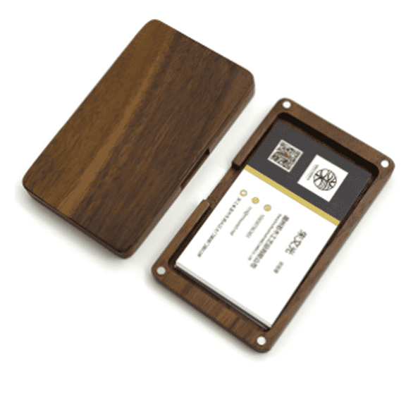 CCOCC Business Card Holder Comfortable in Hand Business Card Holder Case Large Capacity Design Exquisite Appearance Business Card Organizer,Walnut