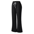 thumbnail image 4 of Womens Pants High Waist Wide Leg Sweatpant Drawstring Soft Breathable Casual Pants Seaside Beach Trousers With Pockets Commuting Comfort Dailywear, 4 of 7