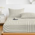 thumbnail image 6 of Queen Size Fitted Sheet Set - Sage Green Boho 3 Piece Bedding Sets 16" Deep Pocket Fitted Sheet with 2 Pillowcases, Abstract Geometric Curves Lines Modern Brushed Microfiber Hotel Luxury Bed Sheets, 6 of 9