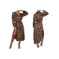 thumbnail image 3 of Women'S Leopard Print Midi Dress V Neck A Line Long Elastic Waist Casual Dresses Brown M, 3 of 7