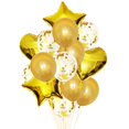 thumbnail image 1 of Globos de látex con confeti para niños y niñas, set de 14 unidades de Globos de aluminio con forma de estrella y corazón, decoración para fiesta de boda de cumpleaños, 1 of 4