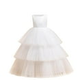 thumbnail image 2 of NAISIBABY Girls Princess Dress, Sleeveless Embroidered Tutu Tulle Elegant Mesh Birthday Wedding Party Formal Dress White 10T, 2 of 9