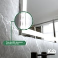 thumbnail image 4 of Espejo con luz LED KingsHouse rectangular Encendido Touch Baño Pared blanco 100x3.5x65 cm, 4 of 8