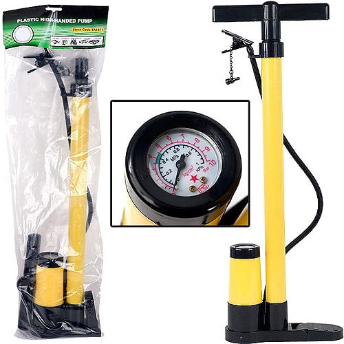 Stalwart Hand Bicycle Pump with Builtin Pressure Gauge