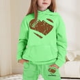 thumbnail image 2 of Toimothcn Ensemble de Vêtements pour Bébé Fille Manches Longues Décontracté Imprimé Baseball Rugby Pull à Capuche Pantalon Extensible 2 Pcs Vêtements Doux Confortables Vêtements de Loisirs pour Filles, 2 of 4