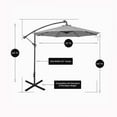thumbnail image 7 of WestinTrends Albert 10 Ft Offset Patio Umbrella with Base Include, Solar Powered 32 LED Light Outdoor Pool Hanging Cantilever Umbrella with Infinite Tilt and Crank Lift, BlackTurquoise, 7 of 7