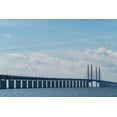 thumbnail image 2 of Bibikow, Walter 32x23 Gold Ornate Wood Framed with Double Matting Museum Art Print Titled - Sweden-Scania-Malmo-Oresund Bridge-longest cable-tied bridge in Europe-linking Sweden and Denmark, 2 of 4