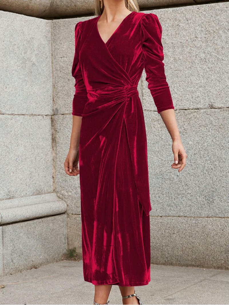 autumn dinner dress Rust Orange Maxi Slit Dress With Long Sleeves and Belt: Autumn Wedding, Fall  Photoshoots, Plus Size